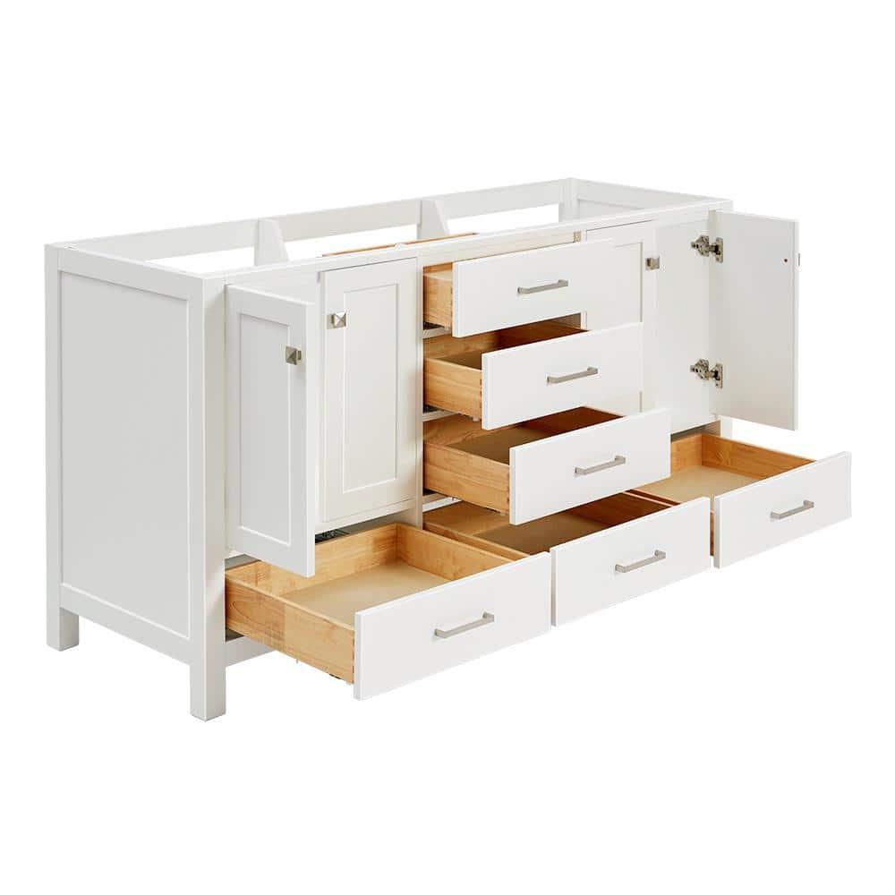Ariel A067d-Bc Cambridge 66" Double Free Standing Vanity Cabinet Only - White