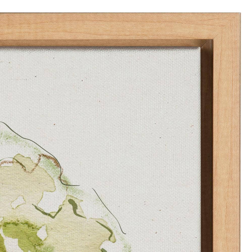 18" x 24" Sylvie Greenery Vase Framed Canvas by Sara Berrenson Natural - Kate & Laurel All Things Decor