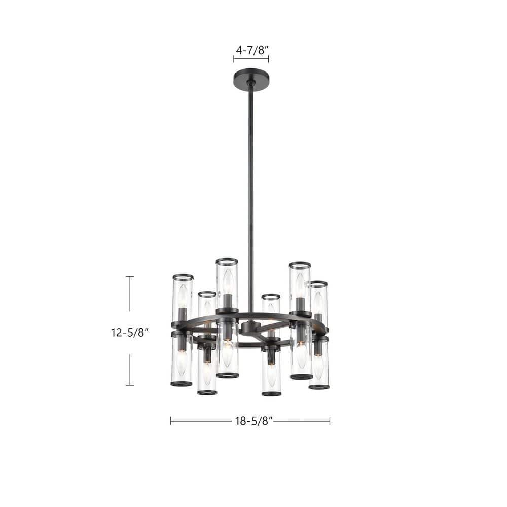 Revolve 12 - Light Dimmable Wagon Wheel Chandelier
