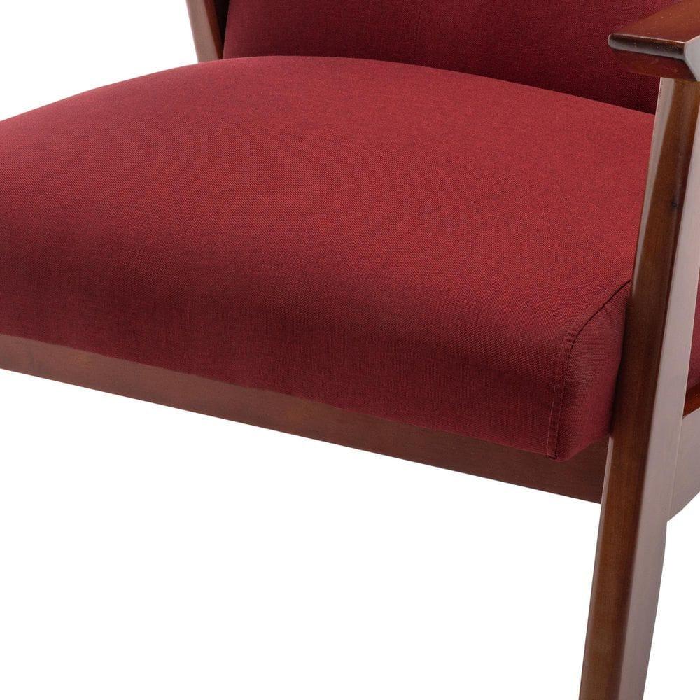 Convenience Concepts Take a Seat Natalie Accent Chair, Garnet Red Fabric/Espresso