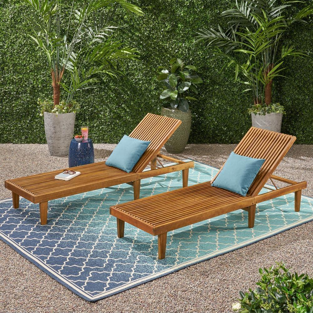 Christopher Knight Home Nadine Outdoor Adjustable Wood Chaise Lounge by  Teak