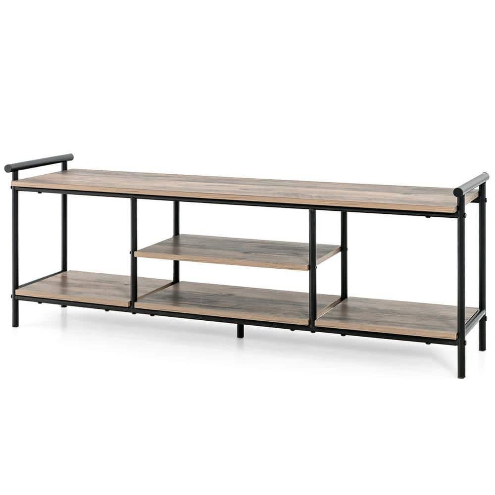 Costway Industrial TV Stand for TV's up to 60'' Media Center Console Table w/ Open Shelf