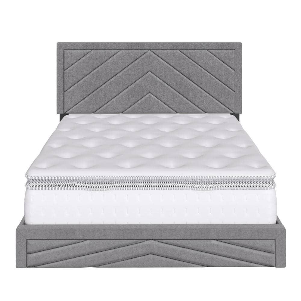 Boyd Sleep Barcelona Linen or Faux Leather Upholstered Platform Bed Frame with Adjustable Headboard, Heavy Duty Slat Support System, No Box Spring Required - Boyd Sleep