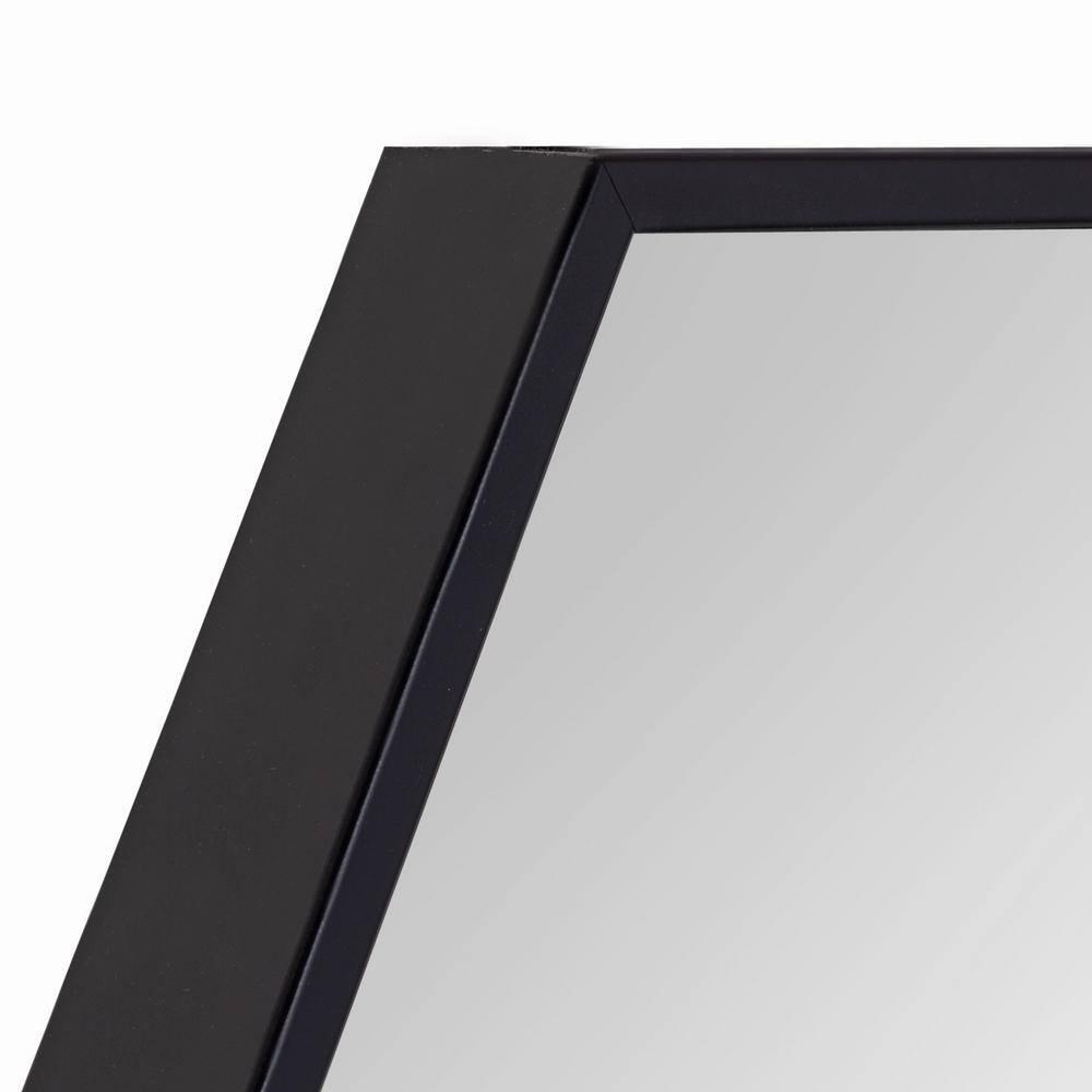 Kate & Laurel All Things Decor 22" x 31" Rhodes Hexagon Wall Mirror Black: Modern Style, No Assembly, Wall Mounted