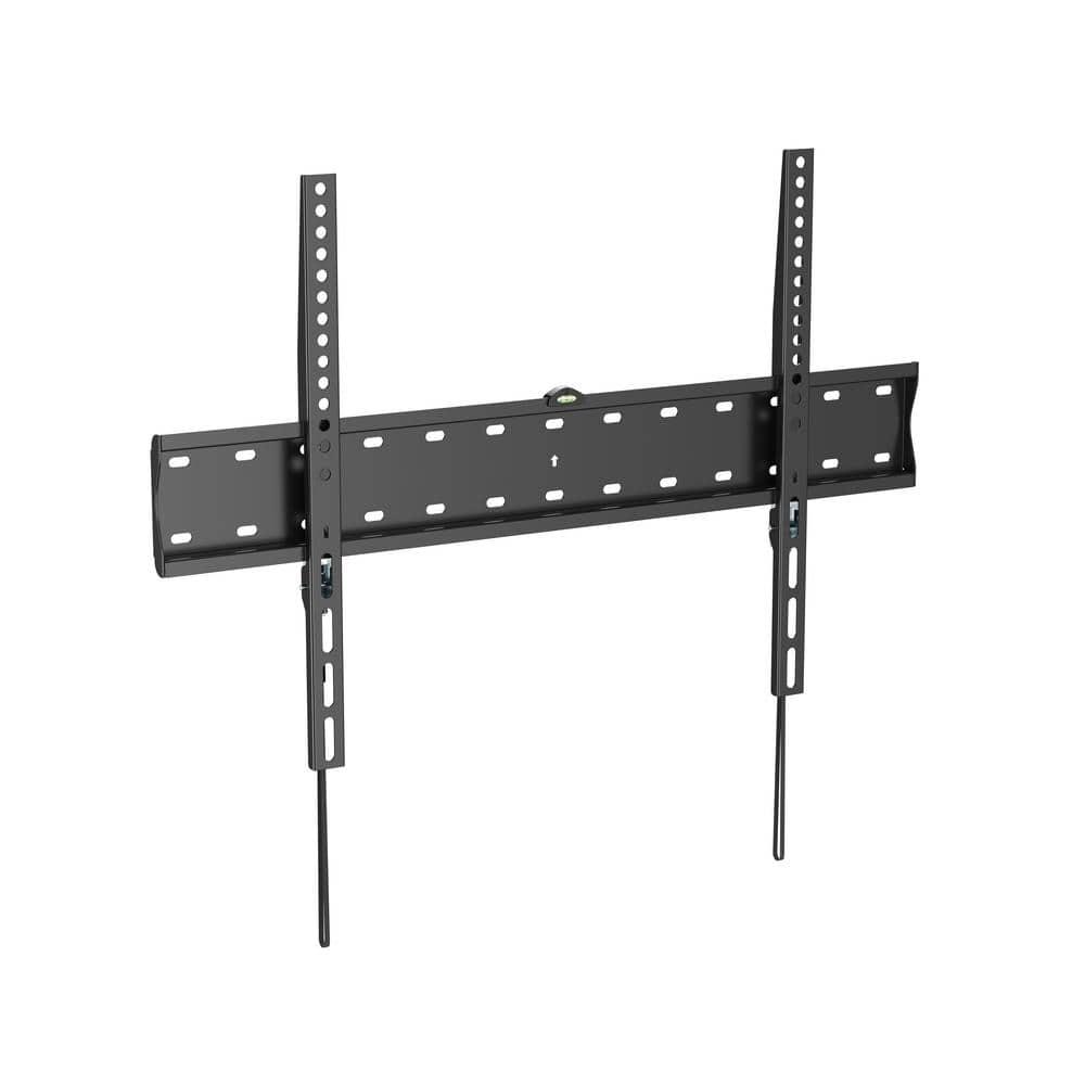 Black Steel Fixed TV Wall Mount for 42 to 90 Inch Screens