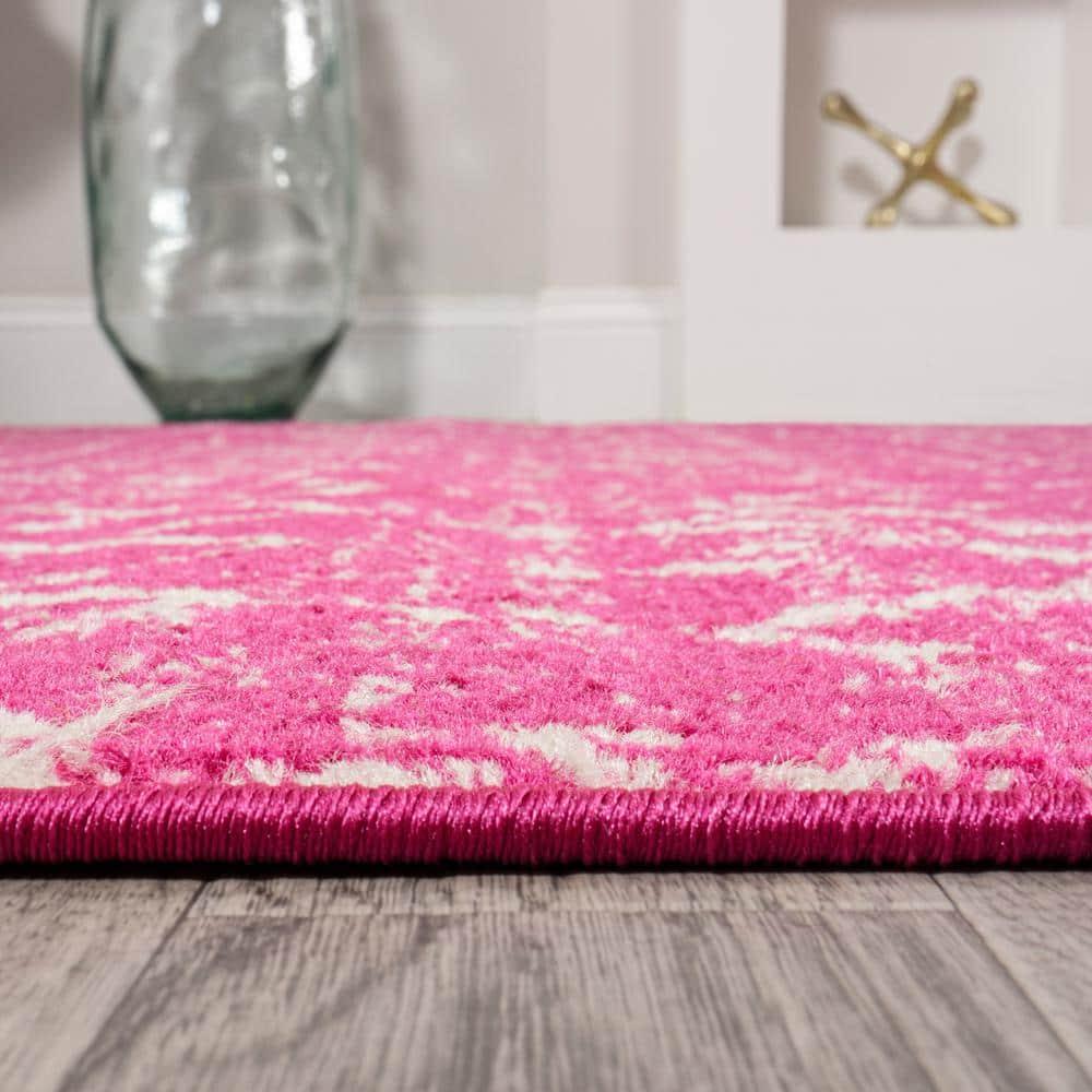 8' x 10' Moroccan HYPE Boho Vintage Diamond Area Rug, Fuchsia/Ivory - JONATHAN Y
