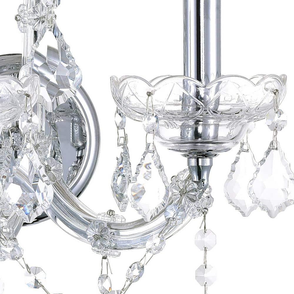 CWI Lighting Maria Theresa 2 Light Traditional Metal Wall Sconce in Chrome