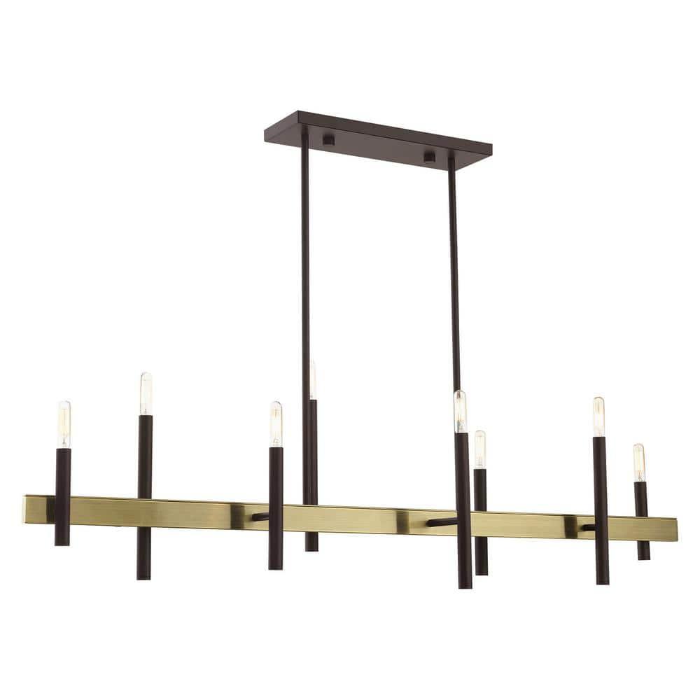 Gracie Oaks 8 Light Black Medium Chandelier With Brushed Nickel Accents