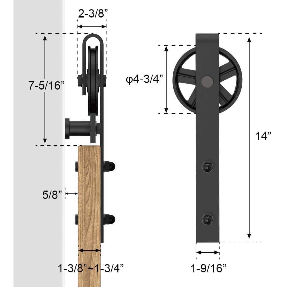 Lazio Sliding Standard Double Barn Door Hardware Kit