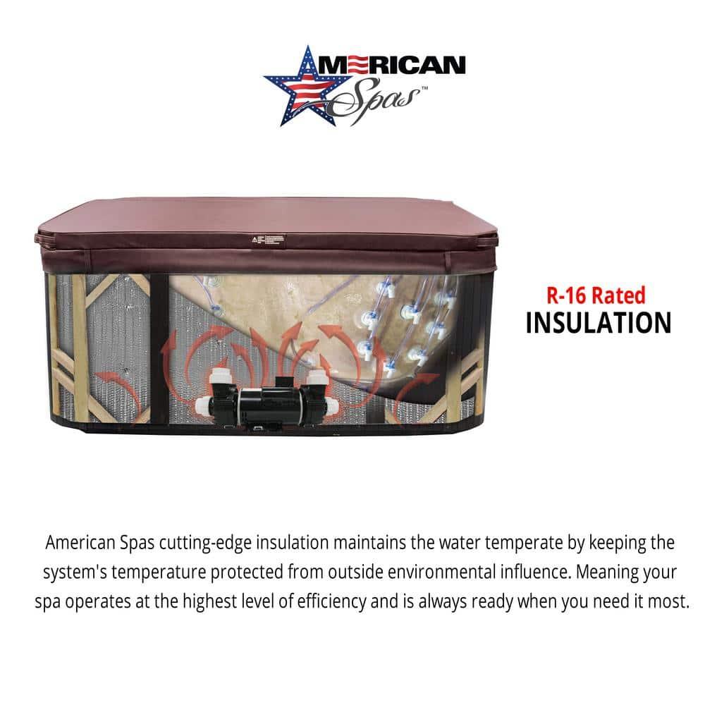 American Spas 6-Person 100-Jet Premium Lounger Spa Standard Hot Tub With Sound System And LED Waterfall