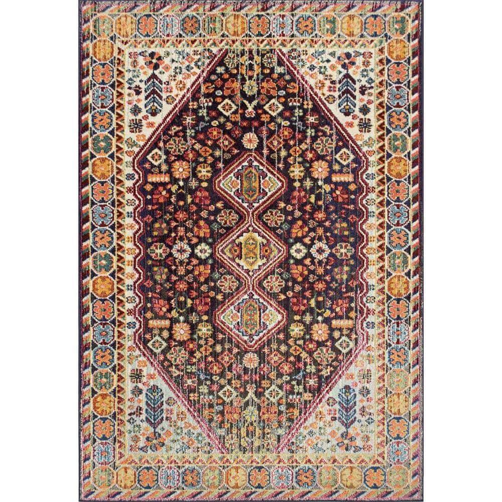4'x6' Vintage Erline Area Rug Black - nuLOOM: Medallion Pattern, Low Pile, Polypropylene, Indoor Use, Rectangle Shape