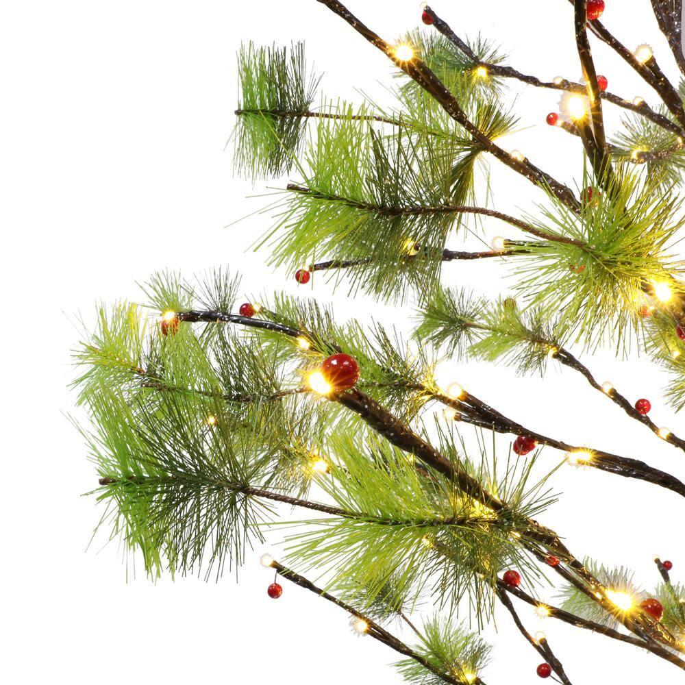 Puleo International 6 ft. Pre-Lit Twig Tree with 240 White LED Twinkle Lights