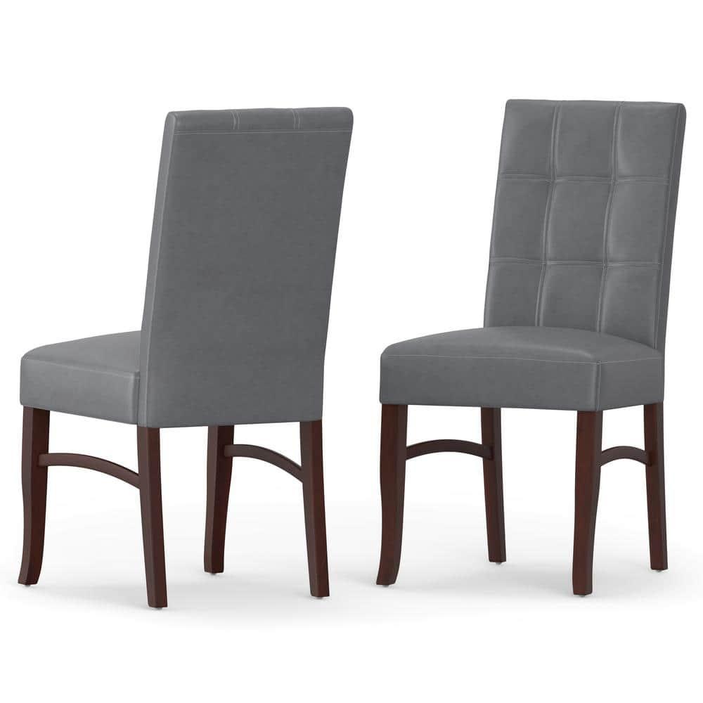 Simpli Home Ezra Dining Chair (Set of 2) in Stone Grey