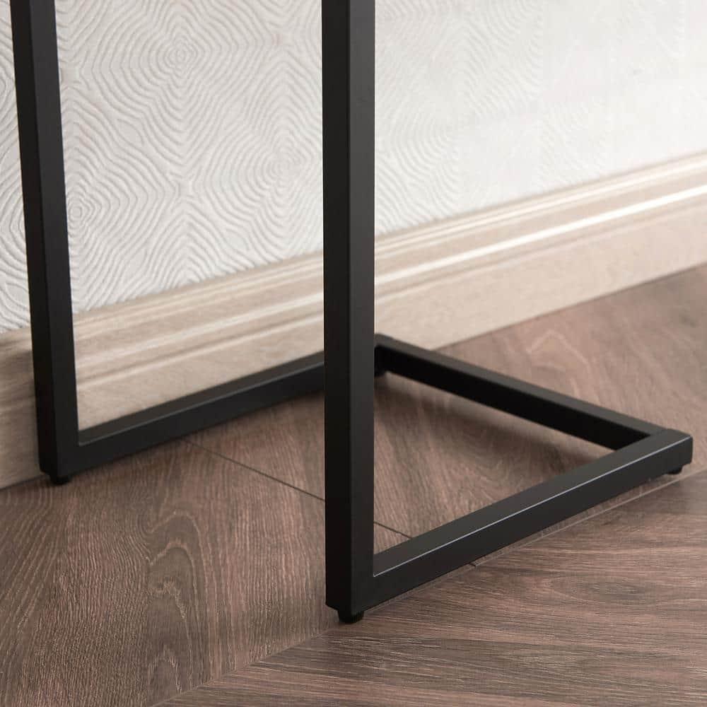 Evelyn&Zoe Errol 55" Wide Rectangular Console Table with Glass Top, Blackened Bronze