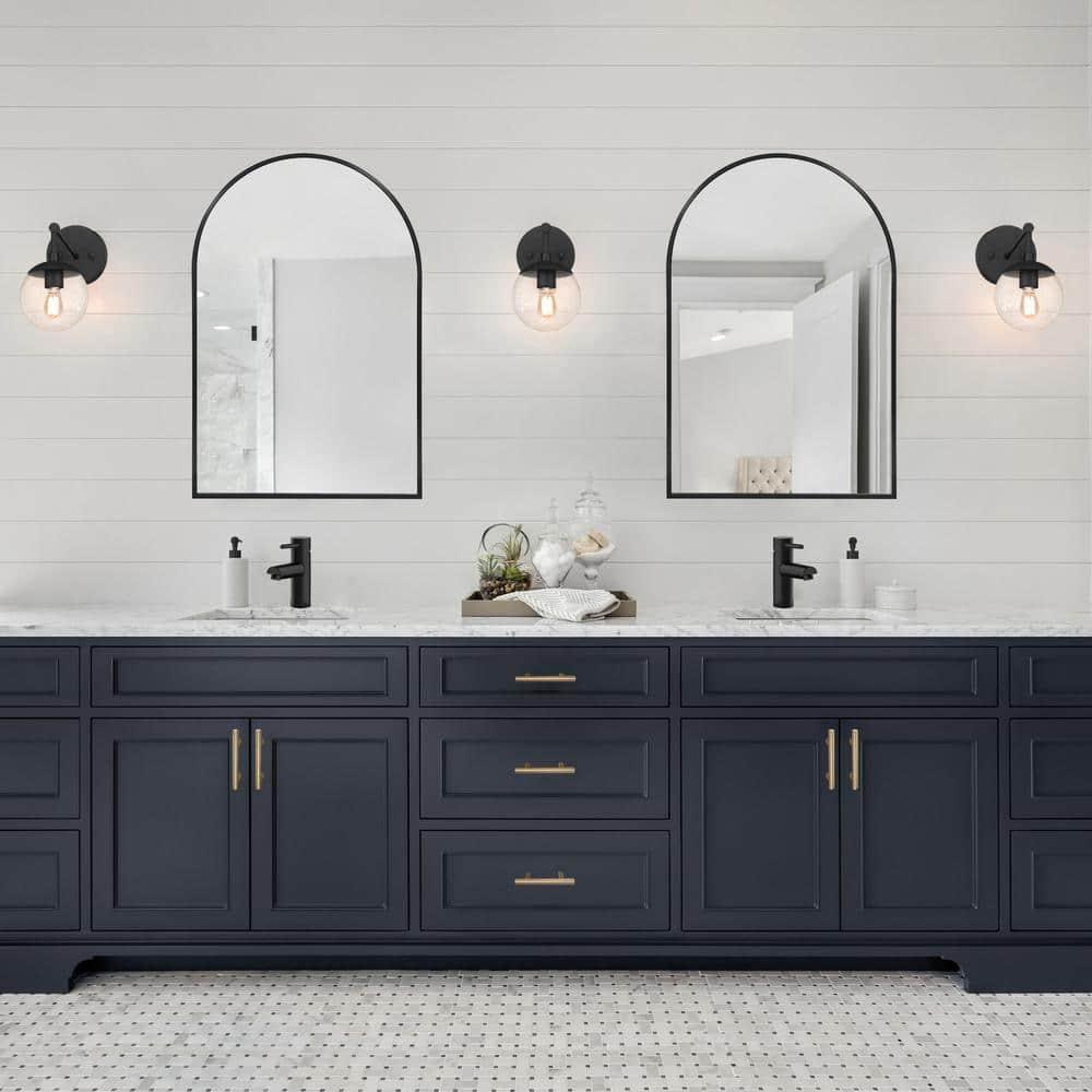 Design House Maeve Arched Wall Mirror with Black Frame, 36-Inch by 24-Inch, 2-Pack