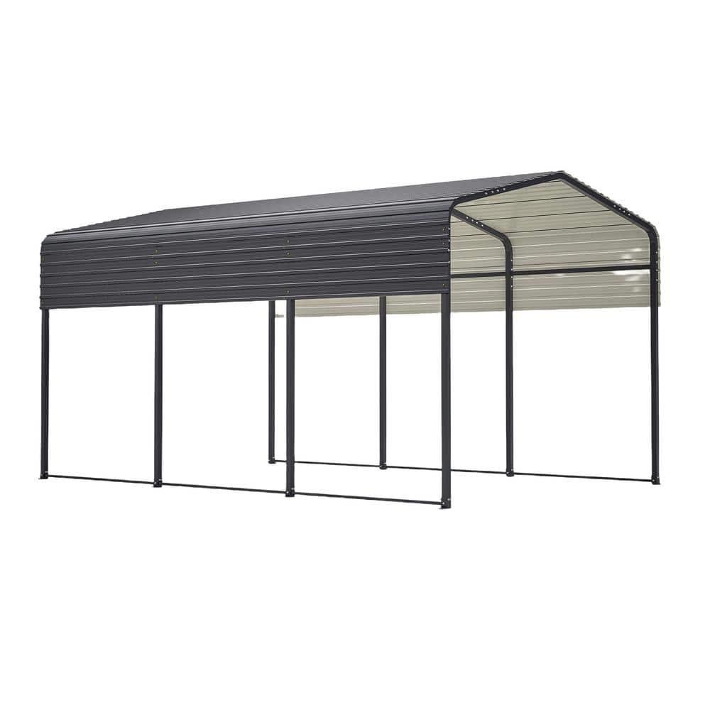 HomeViewto Outdoor Carport, 10 X 15 FT Carport, Heavy Duty Carport Canopy With Galvanized Steel Roof And Frame, Metal Carport Large Garage For Driveway Car, Truck