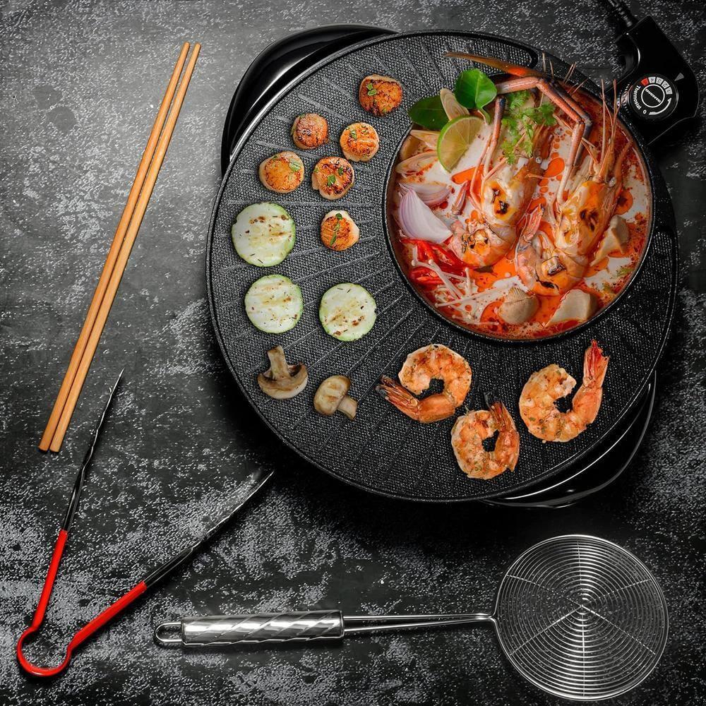 Ovente OVENTE 2-in-1 Hot Pot and Grill Combo