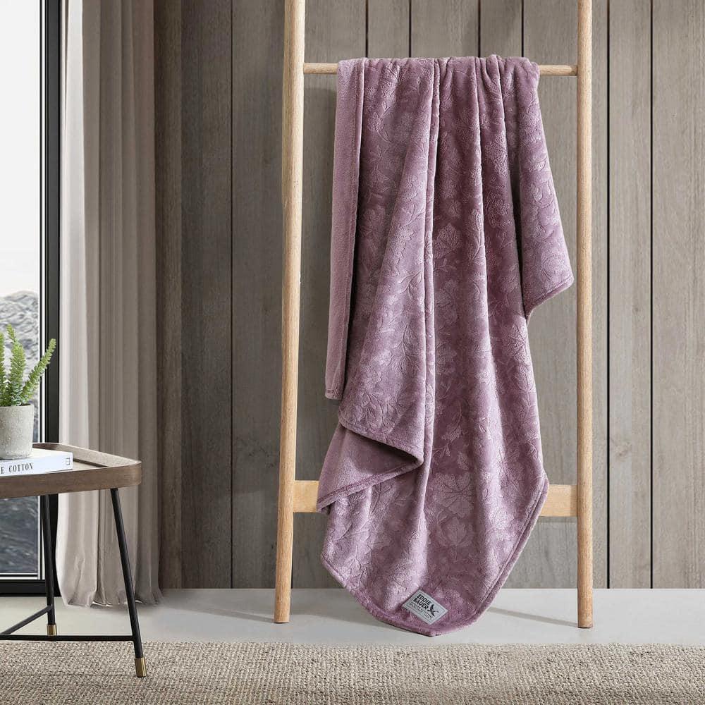 Eddie Bauer Eddie Bauer Woodblock Floral Embossed Signature Plush Throw Blanket