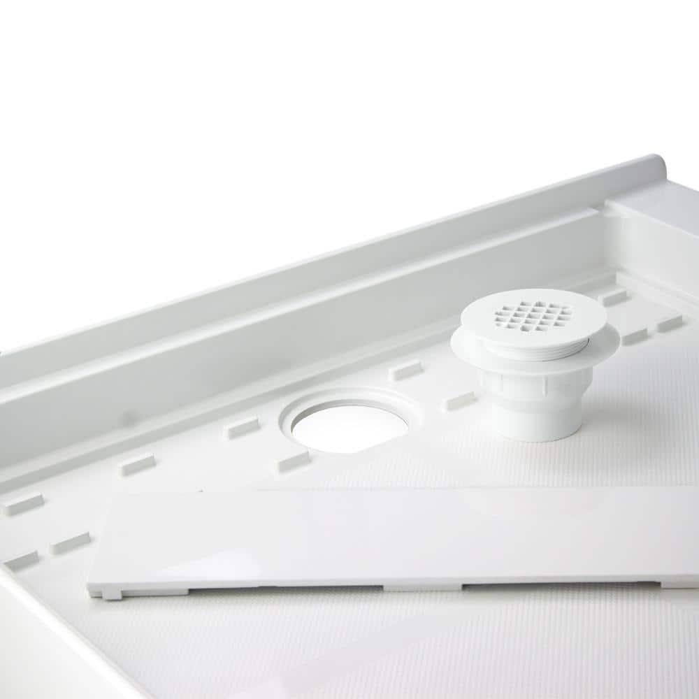 Linear 32 in. x 60 in. Single Threshold Shower Base in White