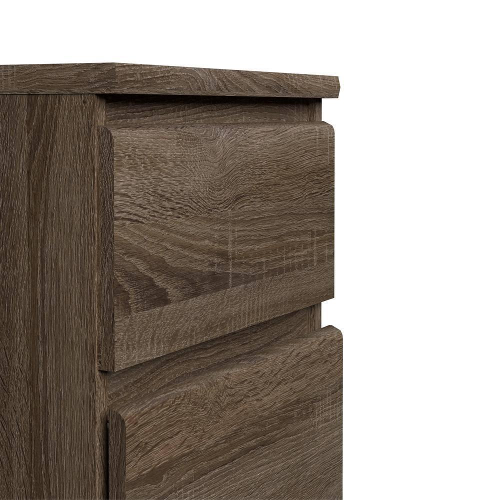Tvilum Scottsdale 2 Drawer Bedroom Nightstand for Adults, Truffle Oak