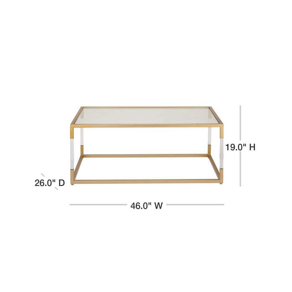 Metal and Glass Coffee Table Gold - Olivia & May: Elegant Iron Frame, No Assembly, Contemporary Design