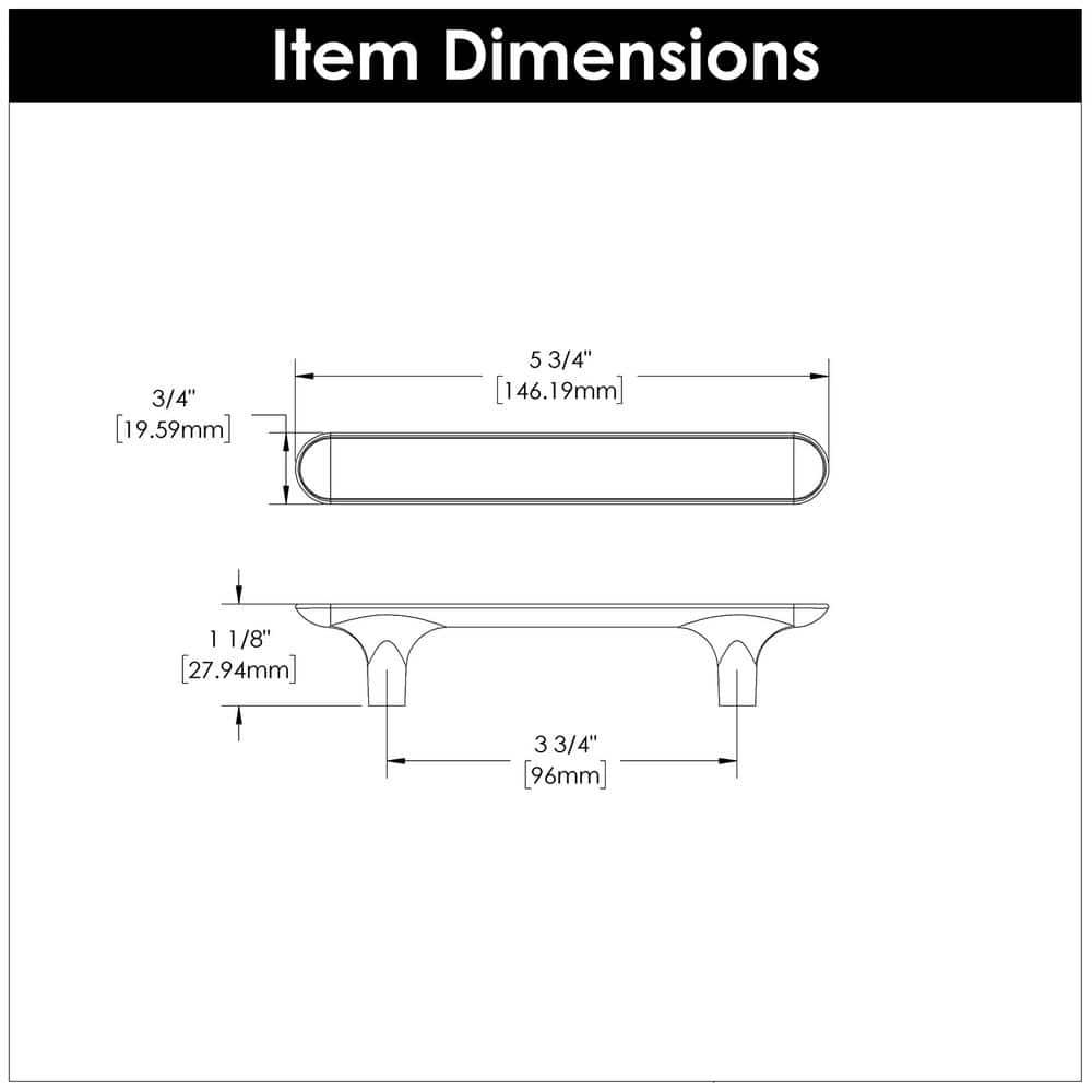 Hickory Hardware Maven Kitchen Cabinet Handles, Solid Core Drawer Pulls for Cabinet Doors, 3-3/4" (96mm)