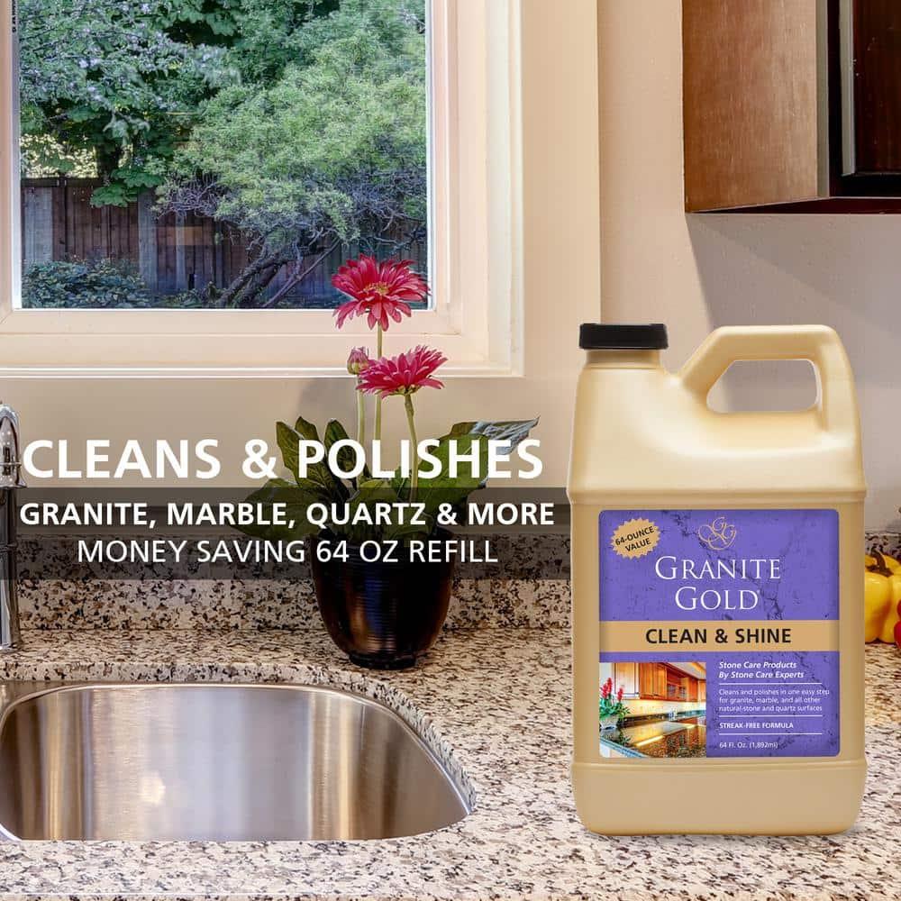 Clean & Shine, Cleaner & Polish for Stone & Quartz, Refill Bottle, 64 fl oz