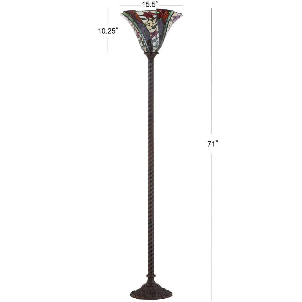 Williams Tiffany-Style 71" Torchiere LED Floor Lamp, Bronze