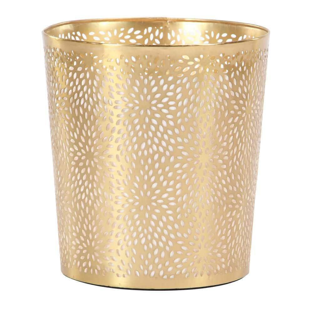 Modern Perforated Design Round Metal Waste Basket