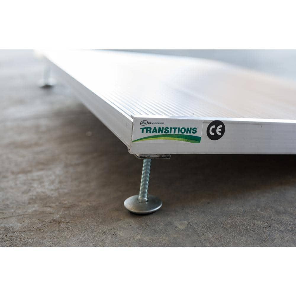 EZ-ACCESS TRANSITIONS 24 Inch Portable Self Supporting Aluminum Angled Entry Threshold Ramp Ideal for Uneven Surfaces or Single Step Rises