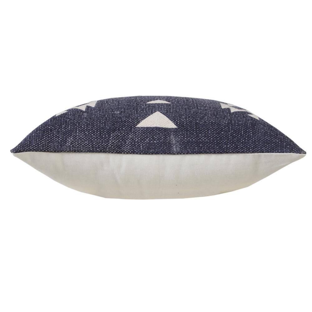 20" Square Blue and White Denim Cotton Throw Pillow