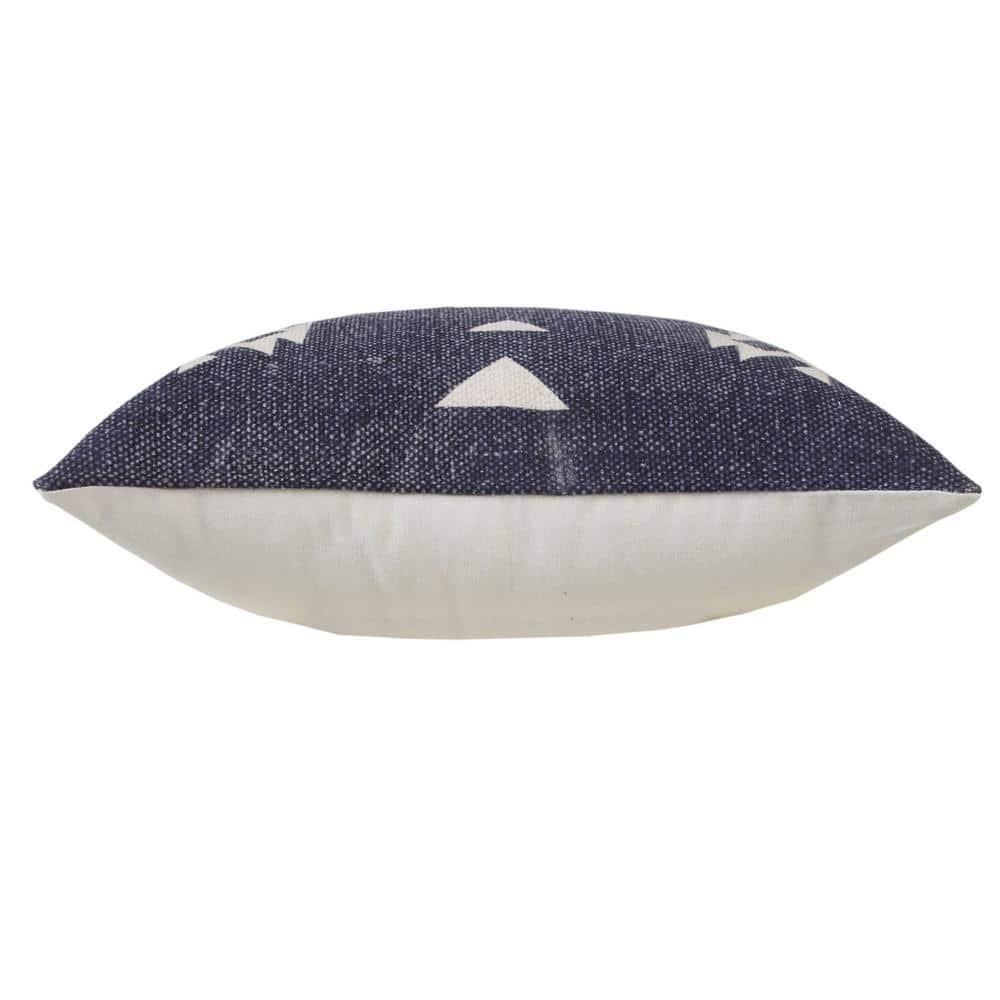 20" Square Blue and White Denim Cotton Throw Pillow