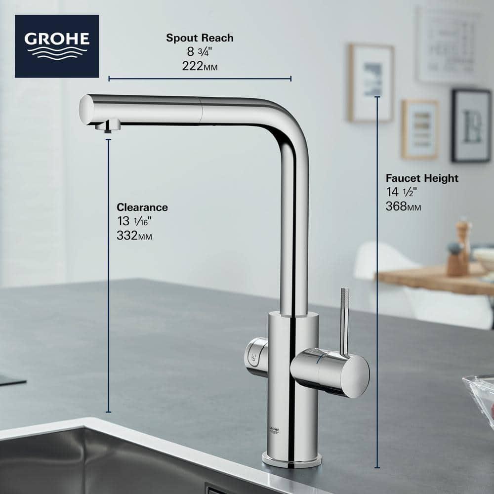 Blue Pull Out Single Handle Kitchen Faucet with Accessories