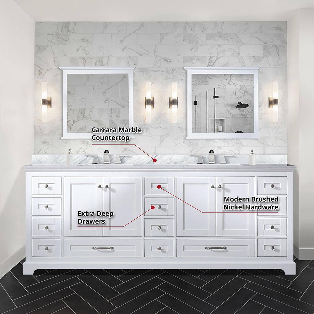 Lexora Dukes 84" Double Bathroom Vanity Base Only