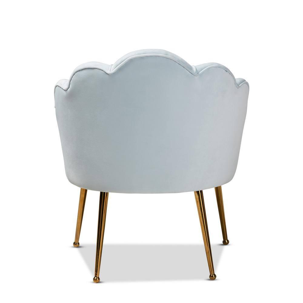 Cinzia Velvet Upholstered Seashell Shaped Accent Chair - Baxton Studio