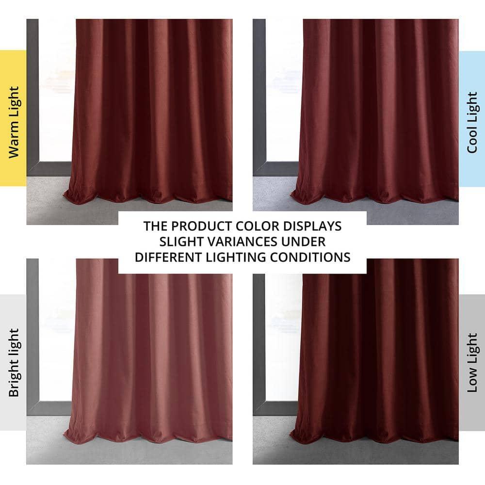 Half Price Drapes Signature Crimson Rust Velvet Blackout Curtains For Bedroom(1 Panel), 50WX 108L