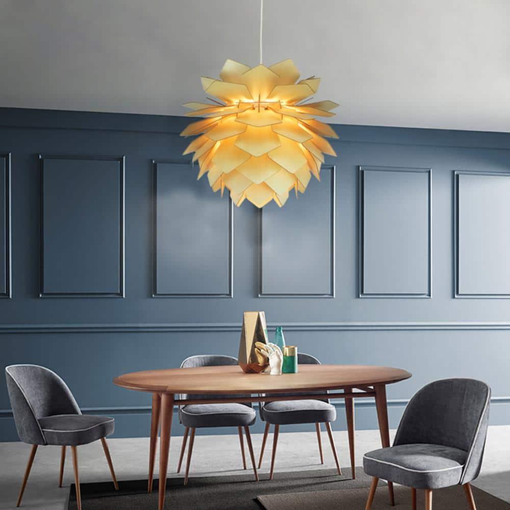 Bethel International JU01C20 Exquisite Ceiling Fixture - Color:White-Color:Natural Wood