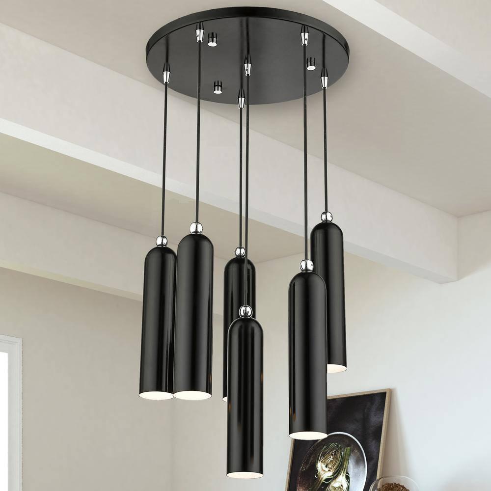 Livex Lighting Ardmore 6 - Light Pendant in  Shiny Black