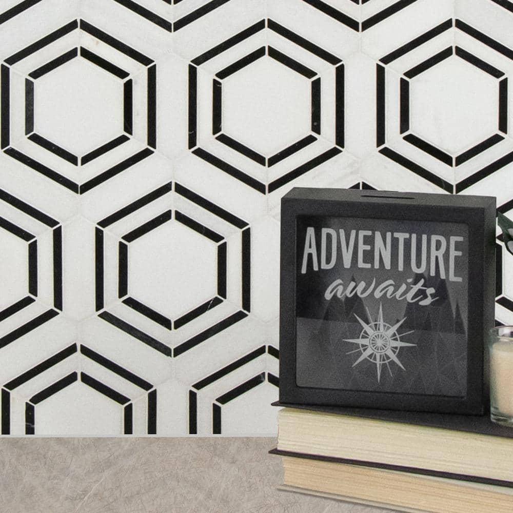 Bianco Dolomite 11" x 13" Polished Marble Mesh-Mounted Mosaic Sheet Tile