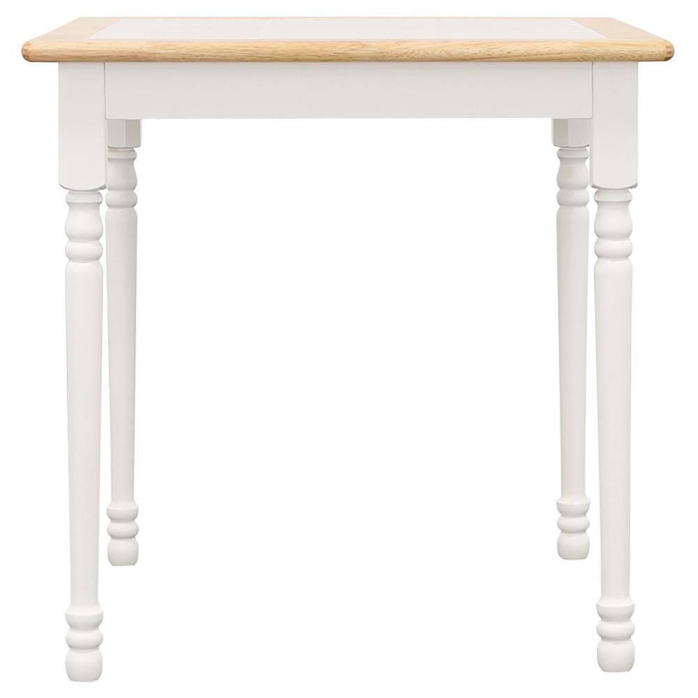 DPlus Square Top Dining Table Natural Brown and White
