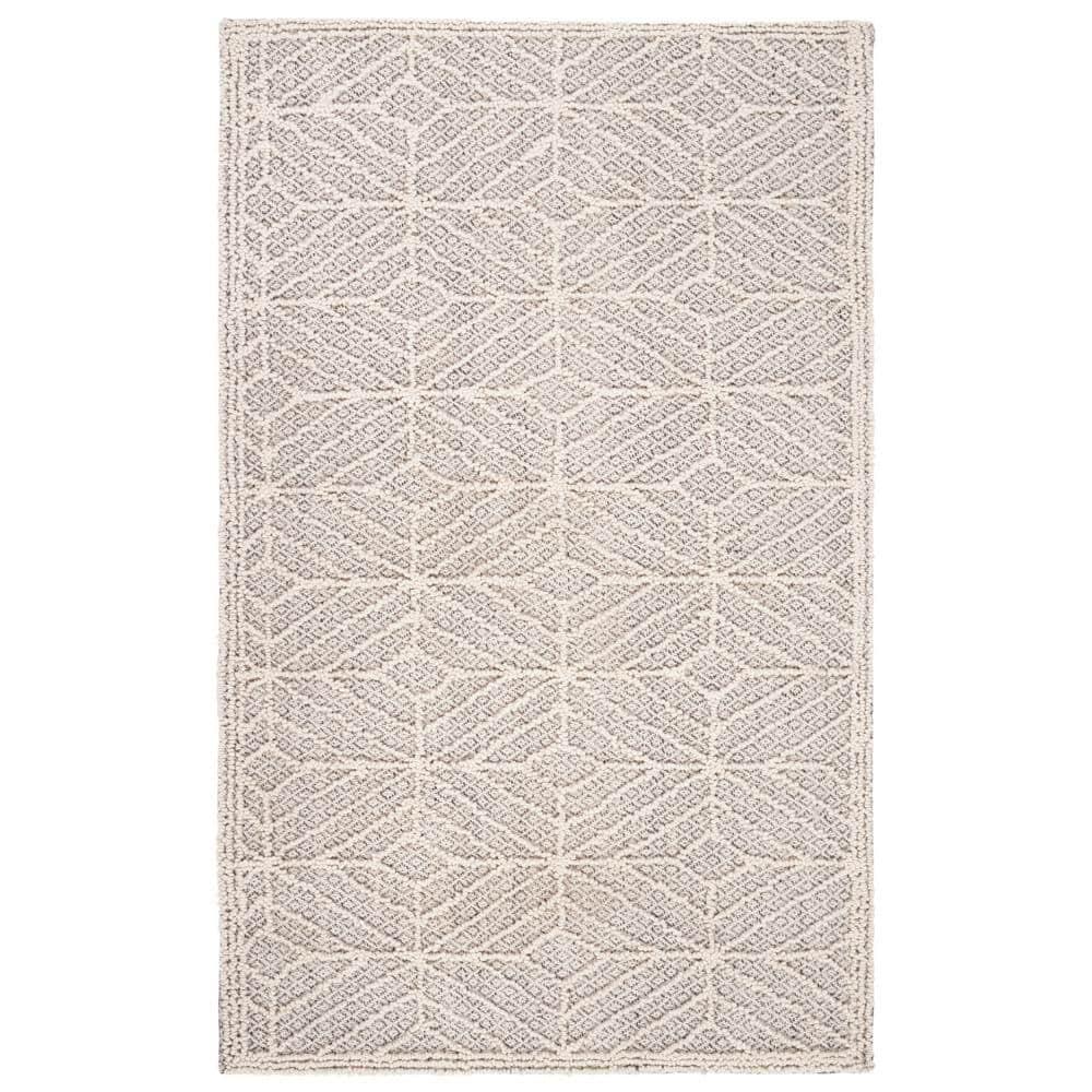 Trace TRC212 Hand Tufted Accent Rug - Ivory/Black - 2'3"x4' - Safavieh.