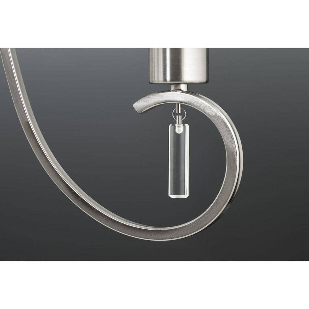 Progress Lighting, Invite Collection, 9-Light, Two-Tier Chandelier, Brushed Nickel, Translucent Sheer Mylar Shade