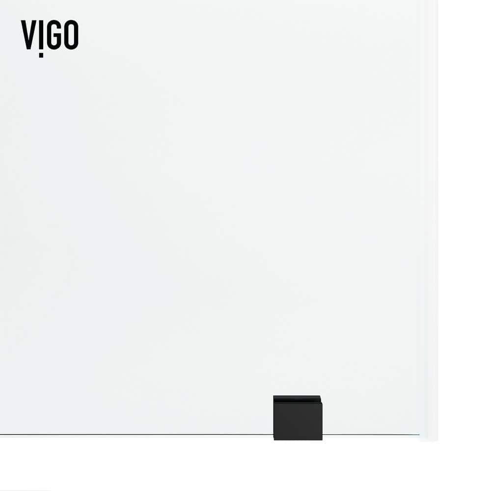 Elan Hart 56-60" W x 76" H Sliding Frameless Shower Door with 3/8" Clear Glass