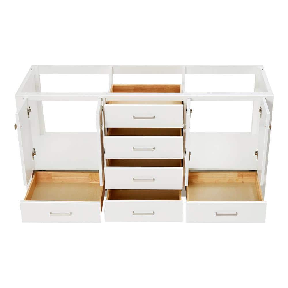 Ariel A067d-Bc Cambridge 66" Double Free Standing Vanity Cabinet Only - White