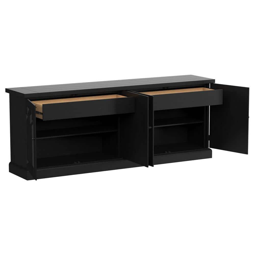 4-door Dining Sideboard Buffet Distressed Black