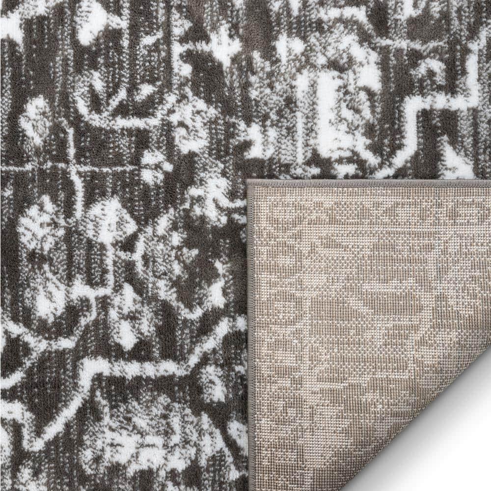 Vintage Bohemian Floral Gray Soft Runner Rug 2'7" x 9'10"