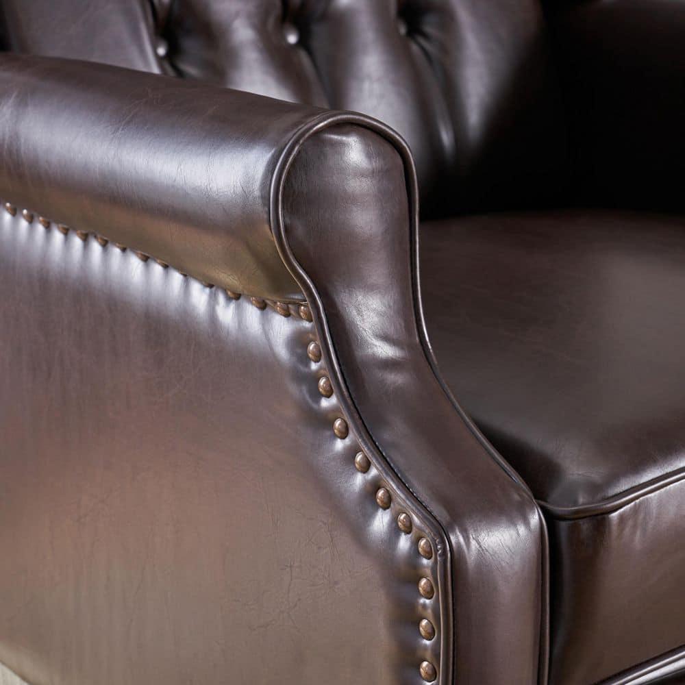 Walter Brown Bonded Leather Recliner Club Chair - Christopher Knight Home: Comfortable Seating, 250lb Capacity