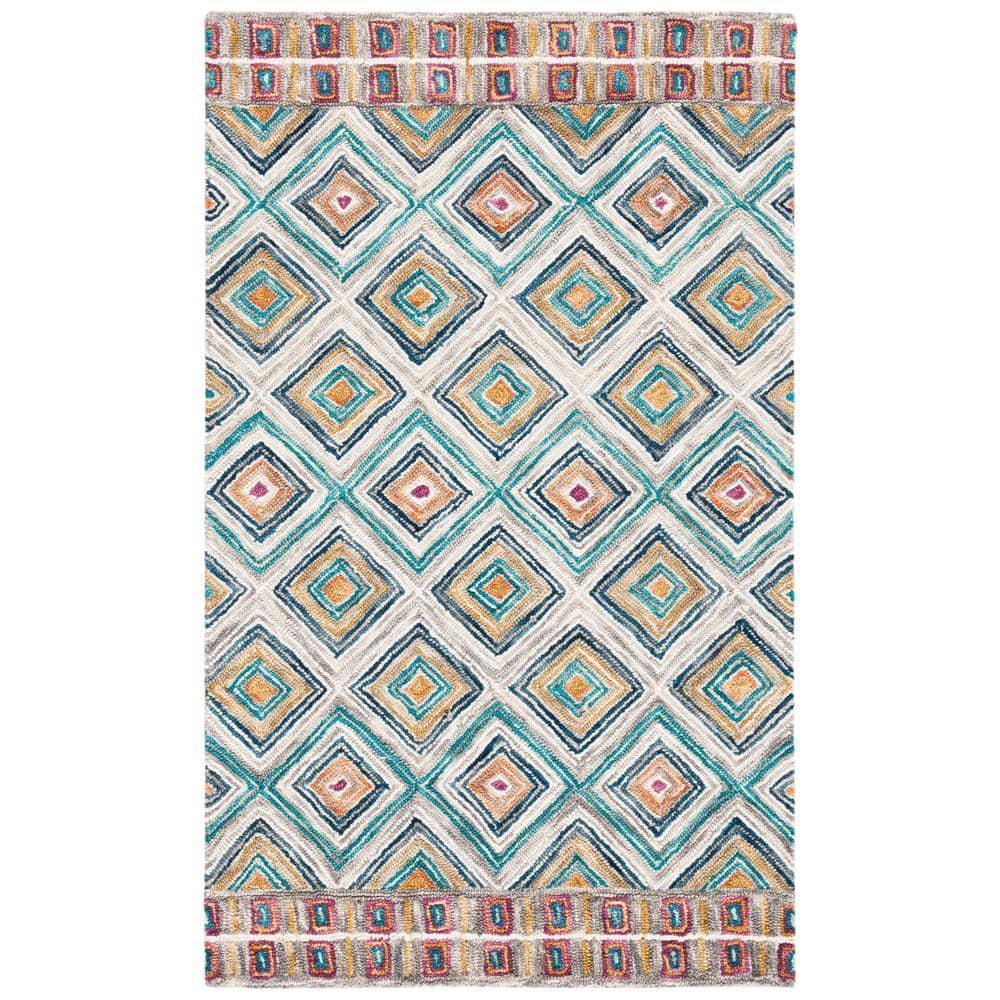 SAFAVIEH Aspen Maurice Geometric Wool Area Rug, Green/Red, 2' x 3'