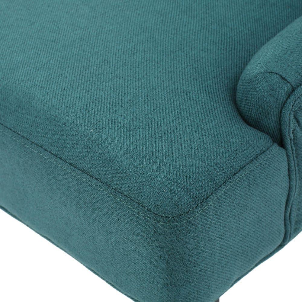 Noble House Tyler Indoor Fabric Dining Chairs, Set of 4, Dark Teal, Espresso