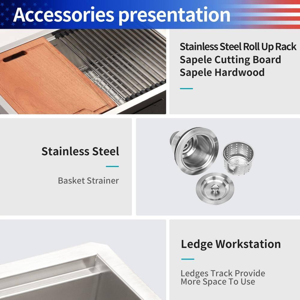 15'' L Undermount Single Bowl Stainless Steel Kitchen Sink